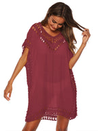 Bohemian Crochet Trim Beach Cover Up Dress