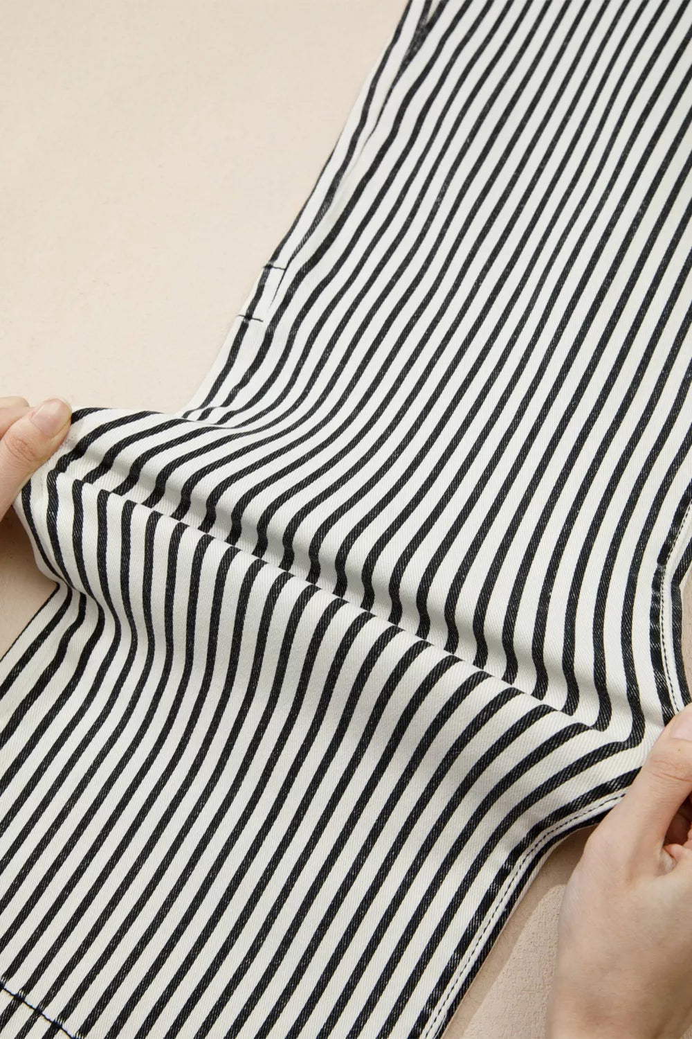 Stripe Patch Pocket High Waist Shift Denim Jeans