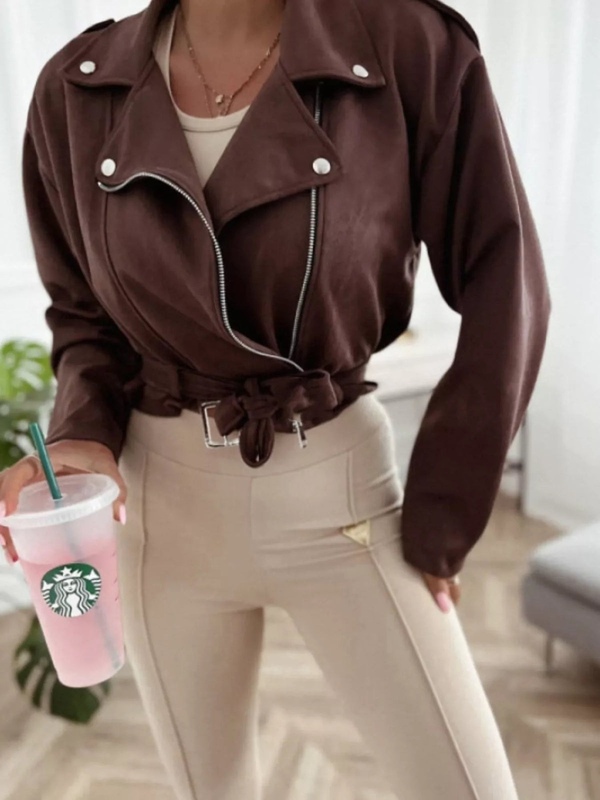 Zip Up Cropped Jacket
