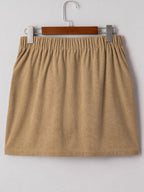 Corduroy Buttoned Front Mini Skirt