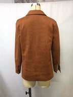 Full Size Button-Down Long Sleeve Jacket Plus Size
