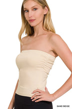 Zenana Cotton Tube Built-in Bra Top