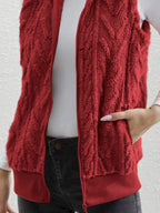 Full Size Cozy Faux Fur Zip-Up Vest Coat Plus Size