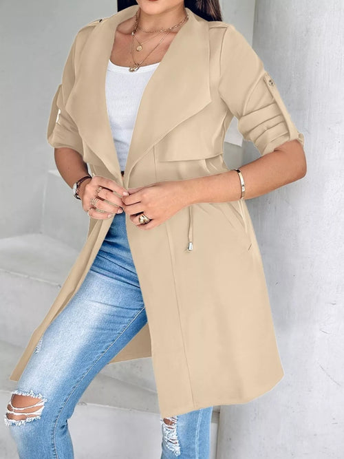 Drape Collar Lightweight Trench Coat