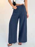 Elastic Waist Wide Leg Pants