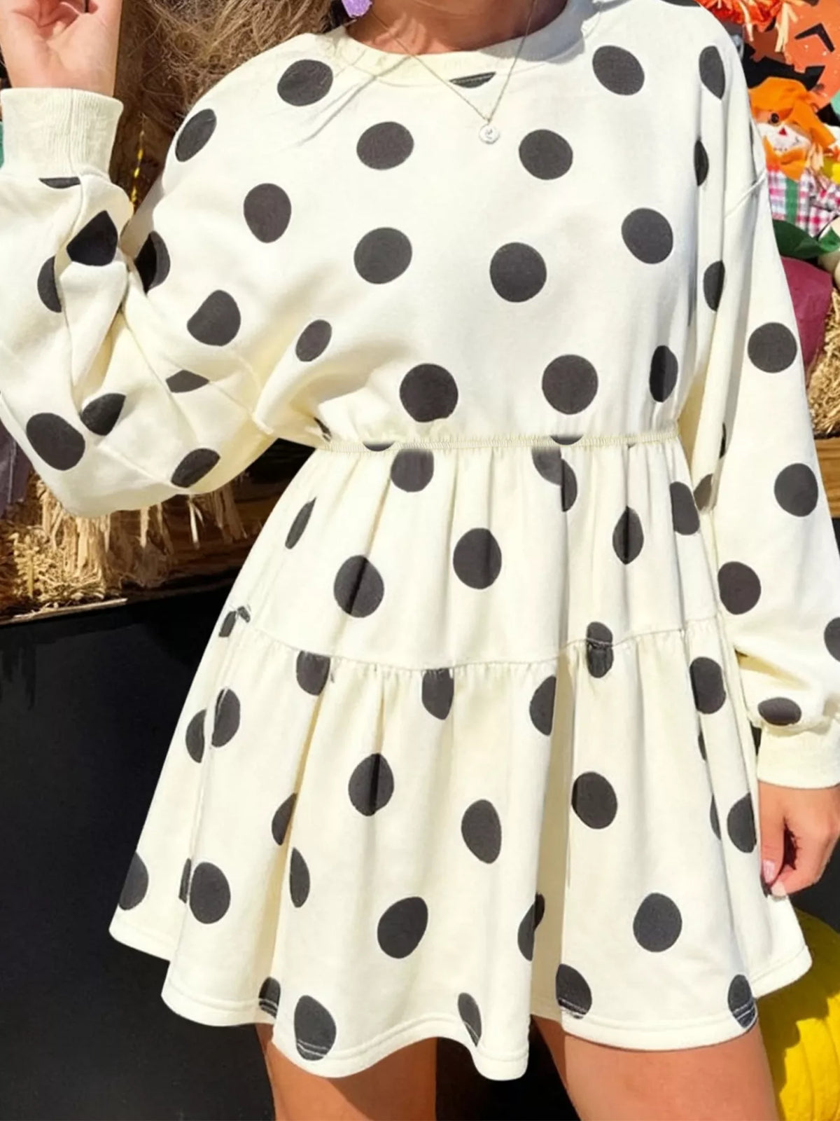 Polka Dot Tiered Mini Dress