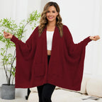 Women's Sherpa Wearable Blanket Poncho