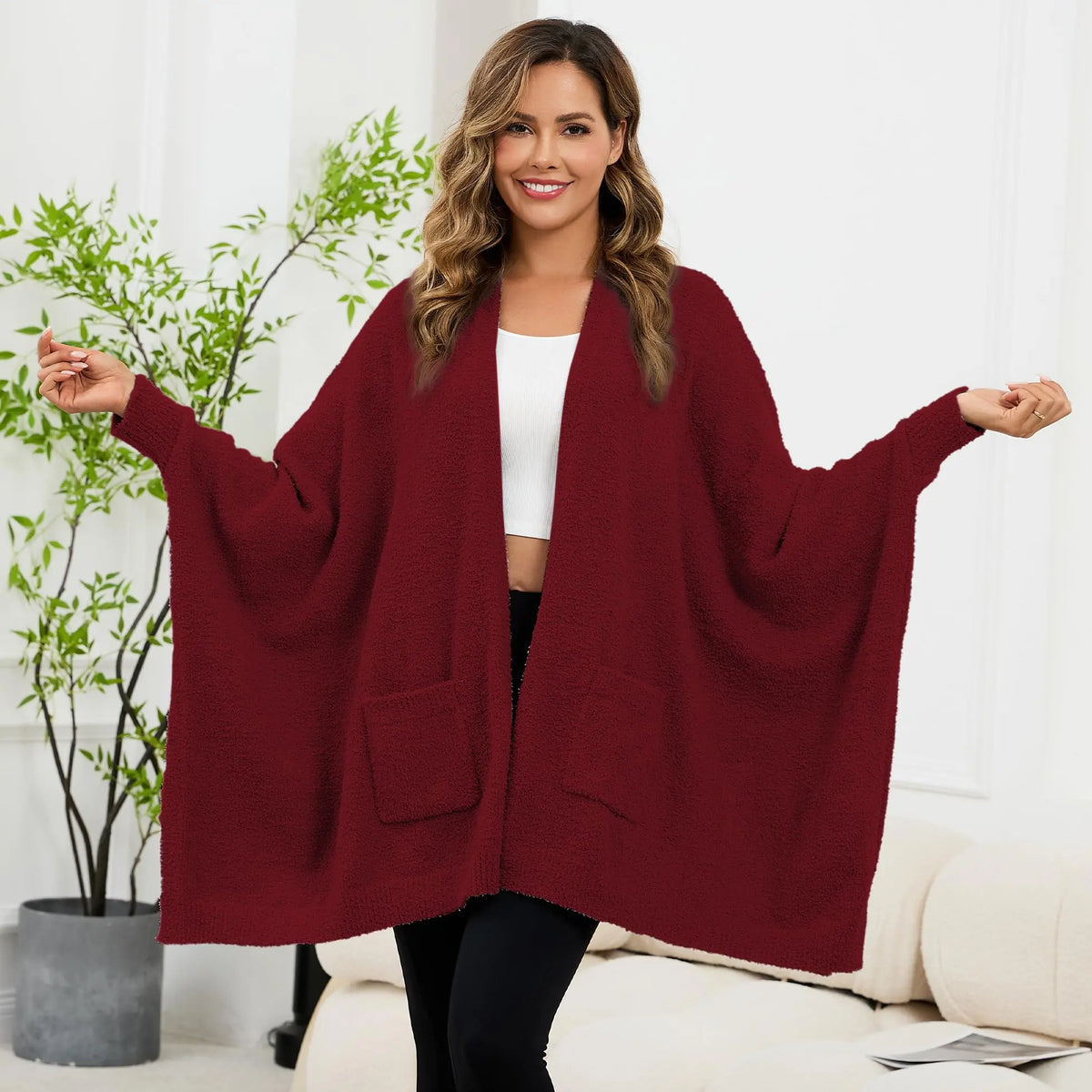 Women's Sherpa Wearable Blanket Poncho