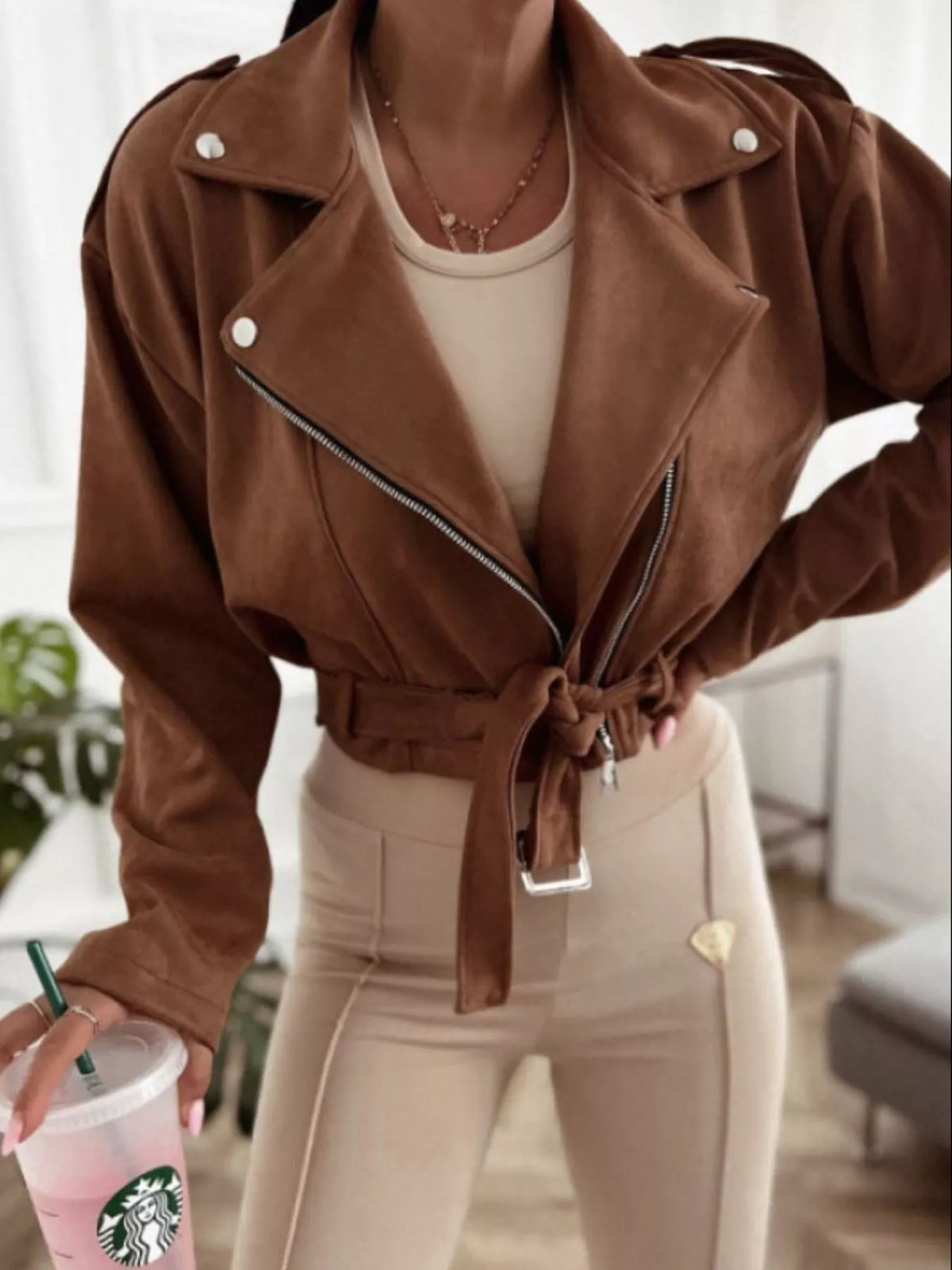 Zip Up Cropped Jacket