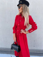 Full Size Button Front Shirt Dress Plus Size