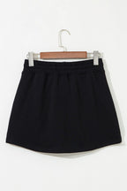 French Terry Drawstring Mini Skort with Pockets