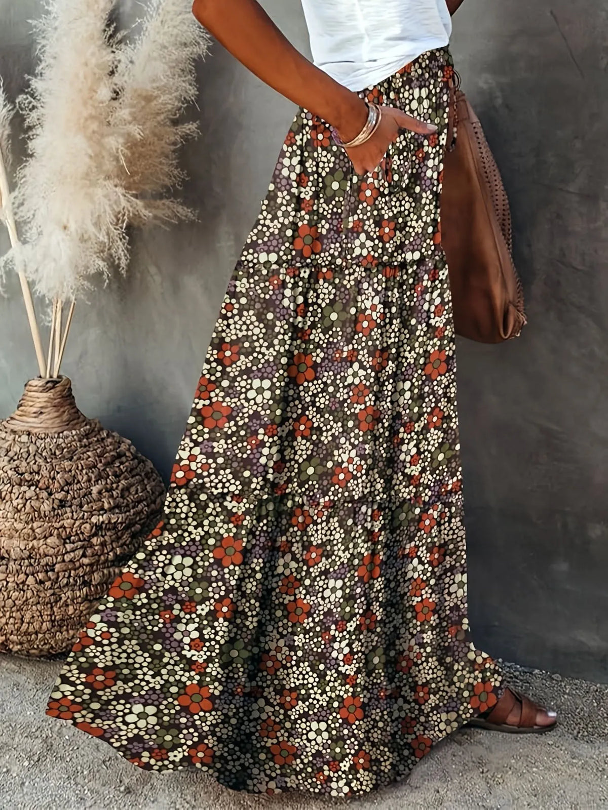 Floral Print Maxi Skirt
