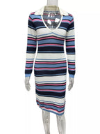 Striped Knitted Bodycon Sweater Dress