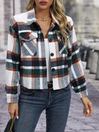 Plaid Button-Up Jacket