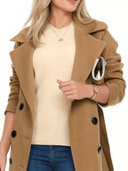 Double Breasted Long Sleeve Coat