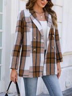 Plaid Double-Breasted Blazer