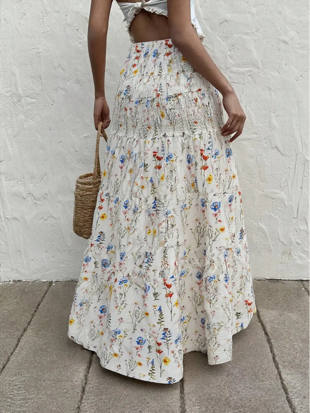 Floral Tiered Maxi Skirt
