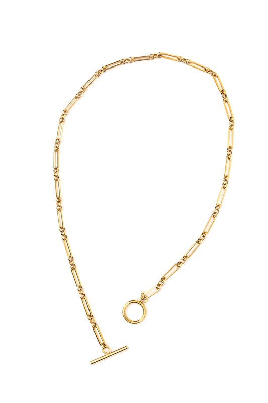 18K STAINLESS STEEL TOGGLE CHAIN NECKLACE