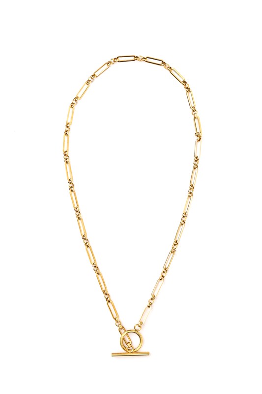 18K STAINLESS STEEL TOGGLE CHAIN NECKLACE