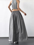 Pleated Linen Maxi Skirt