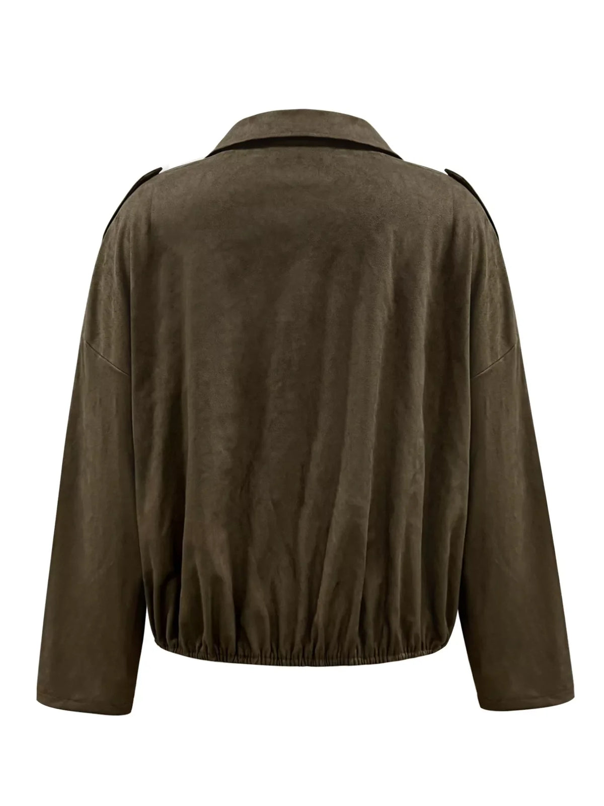 Suede Cropped Bomber Jacket