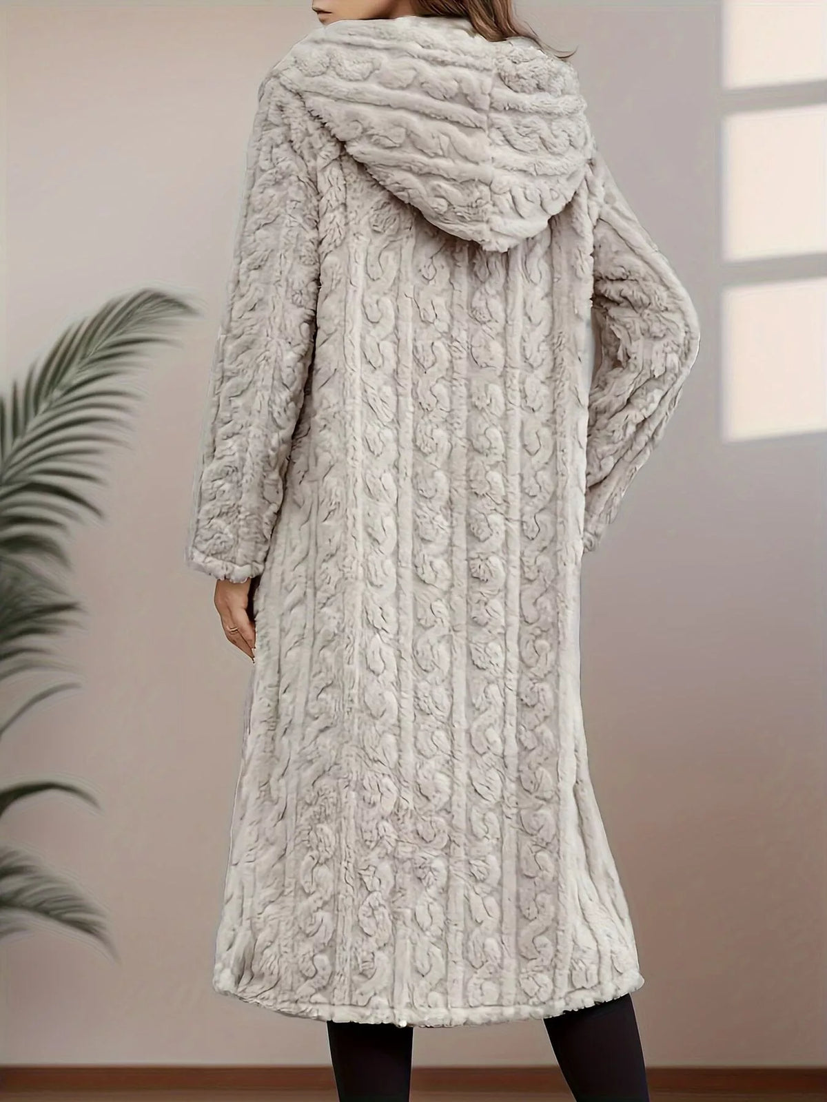 Cozy Hooded Button Up Longline Outerwear