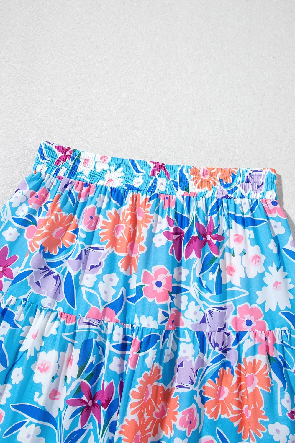 Floral Printed High Waist Split Skirt