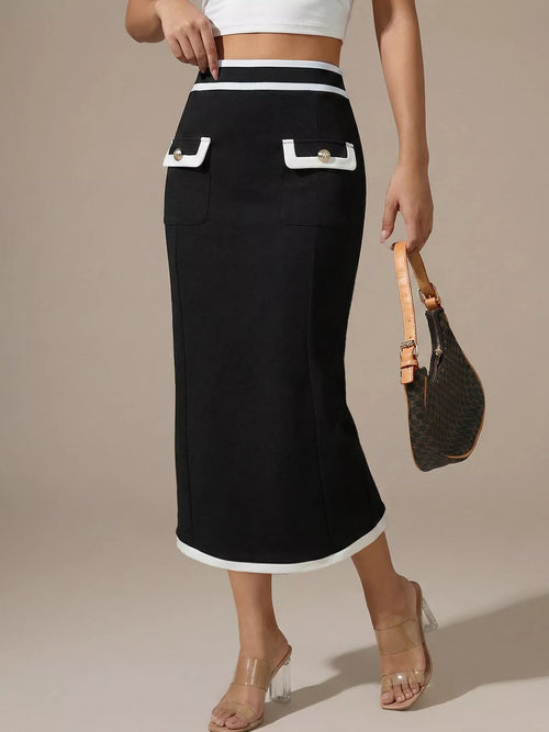 Contrast Trim Skirt