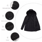 Full Size Fur Hooded Warm Winter Parka Outerwear Plus Size