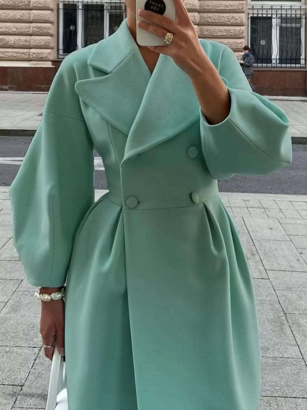 Double-Breasted Longline Coat