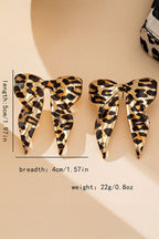 Gold Leopard Print Bow Knot Shape Plated Alloy Earrings