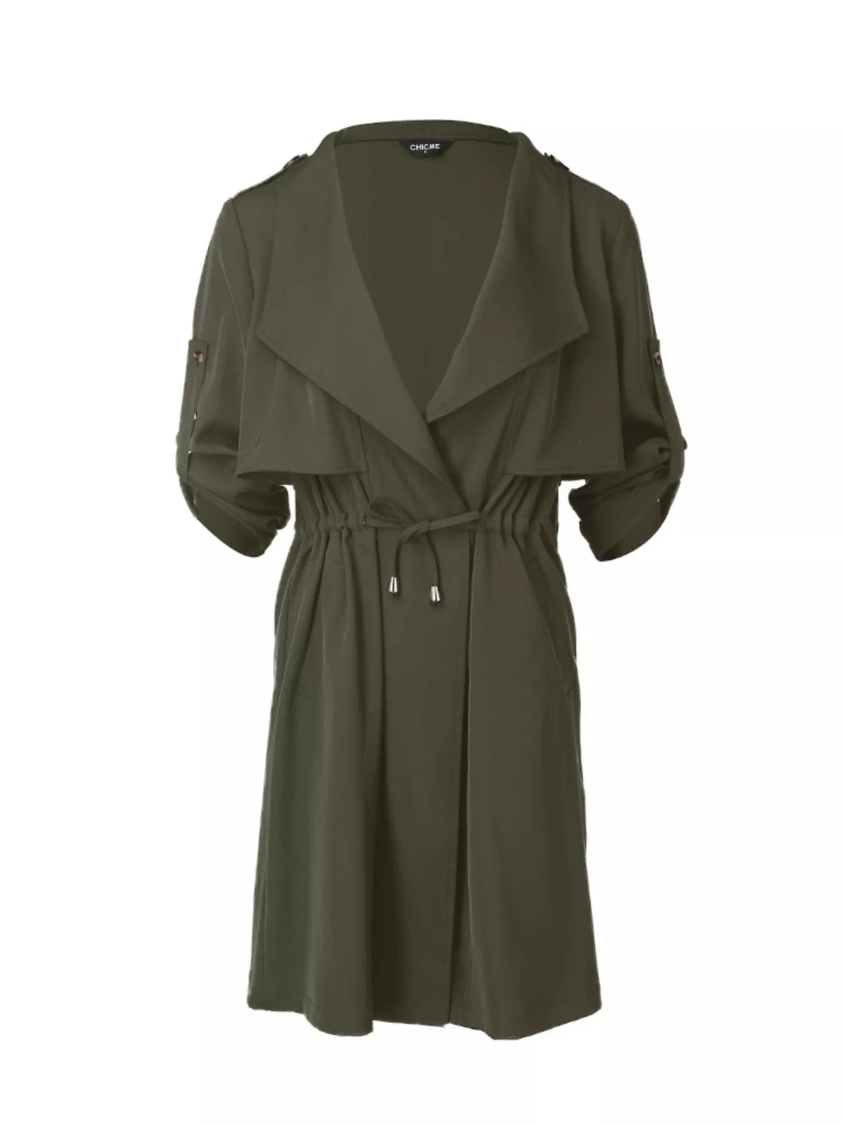 Drape Collar Lightweight Trench Coat