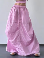 Drawstring Maxi Skirt