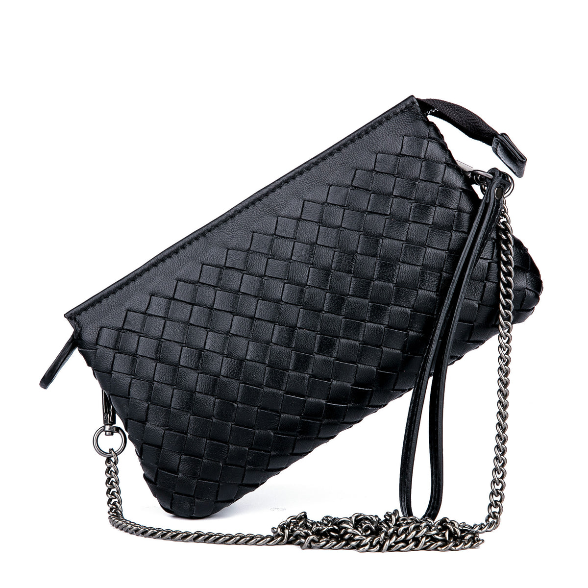 Genuine Leather Woven Clutch Shoulder Bag