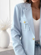 Lapel Collar One Button Blazer