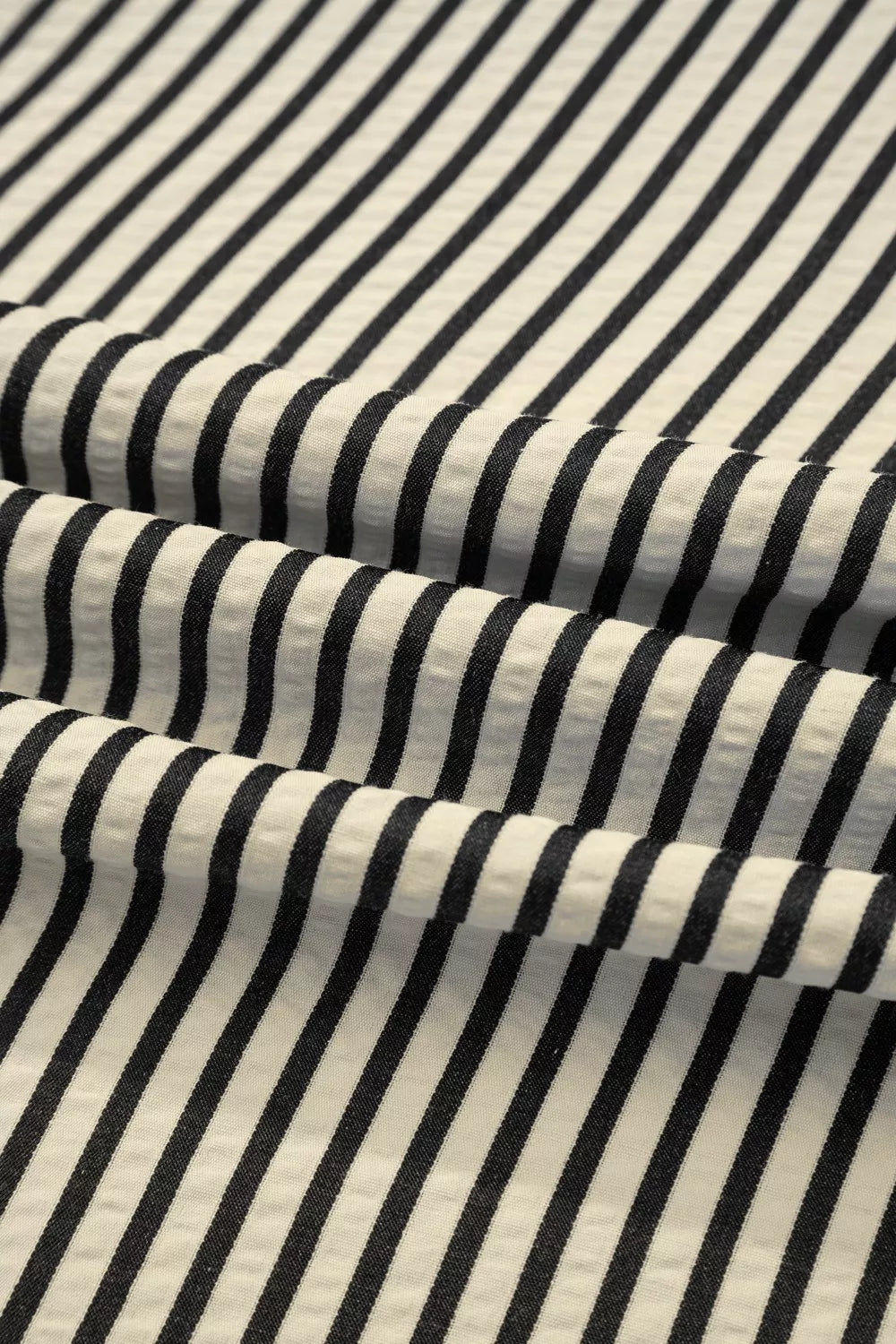 Stripe V Neck Zip Front Cinched High Waist Midi Dress