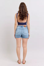Judy Blue Mid Rise Denim Shorts