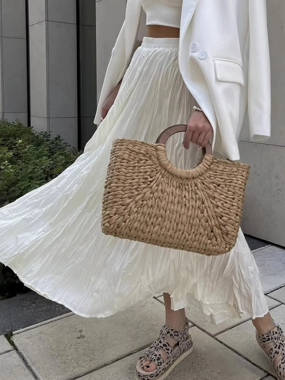 Ruched Elastic Waist Skirt