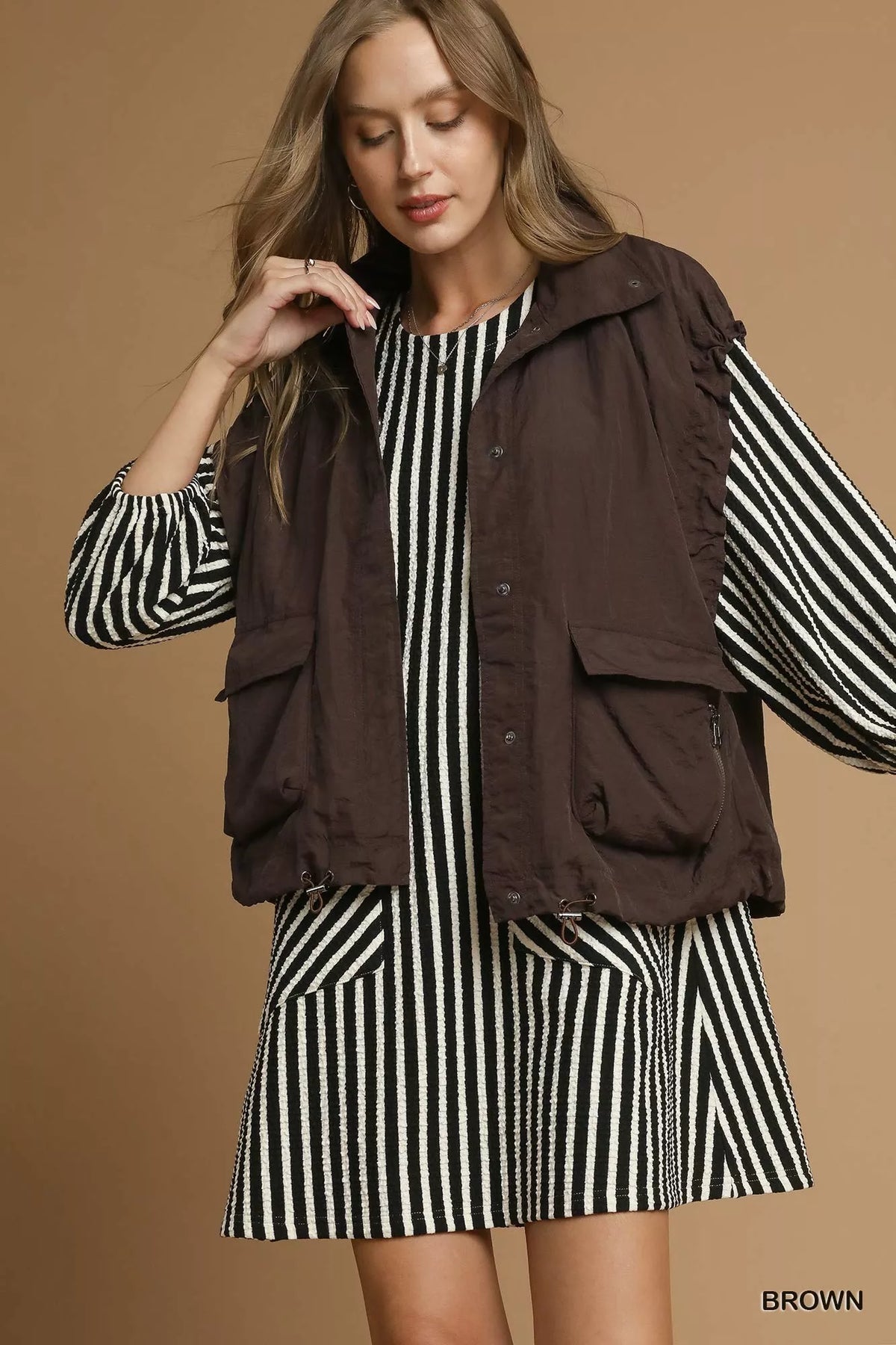 Umgee Nylon Vest with Pockets