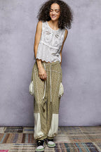 POL Crochet Cropped Tank with Scalloped Hem