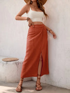 Slit Midi Skirt