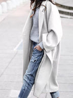 Full Size Wool Blend Longline Overcoat Plus Size