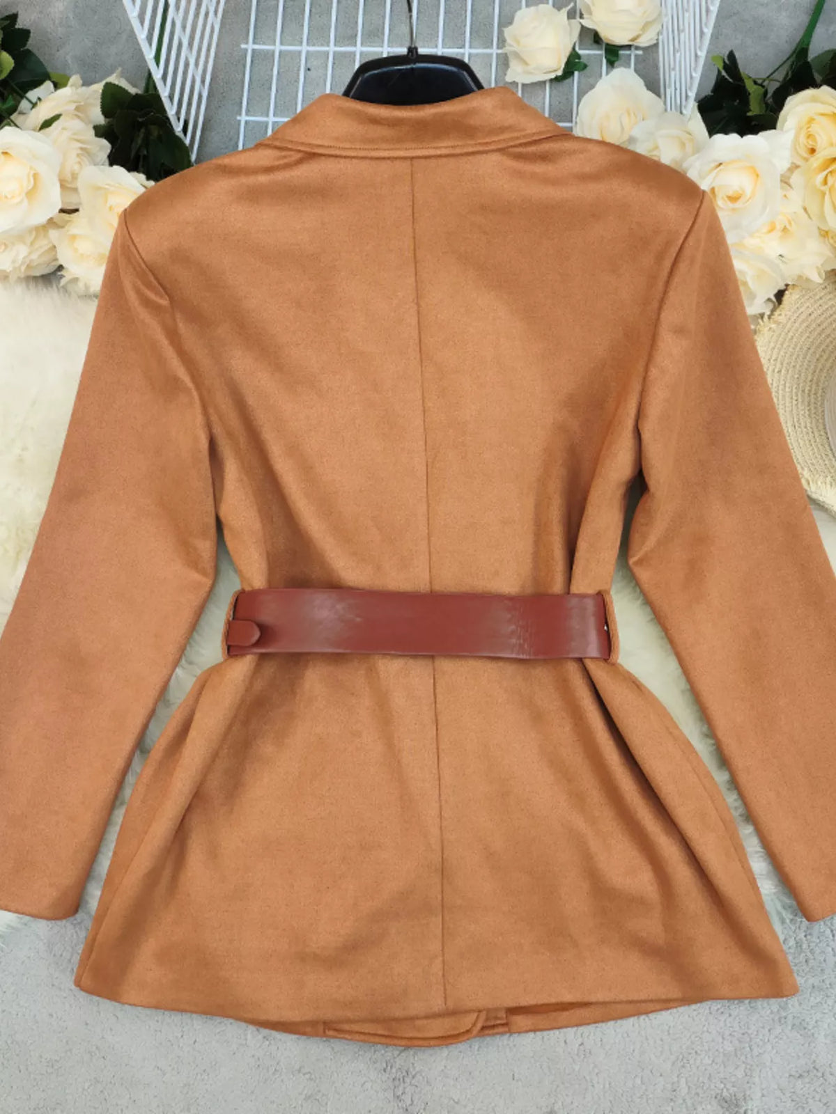 Double-Breasted Lapel Collar Blazer