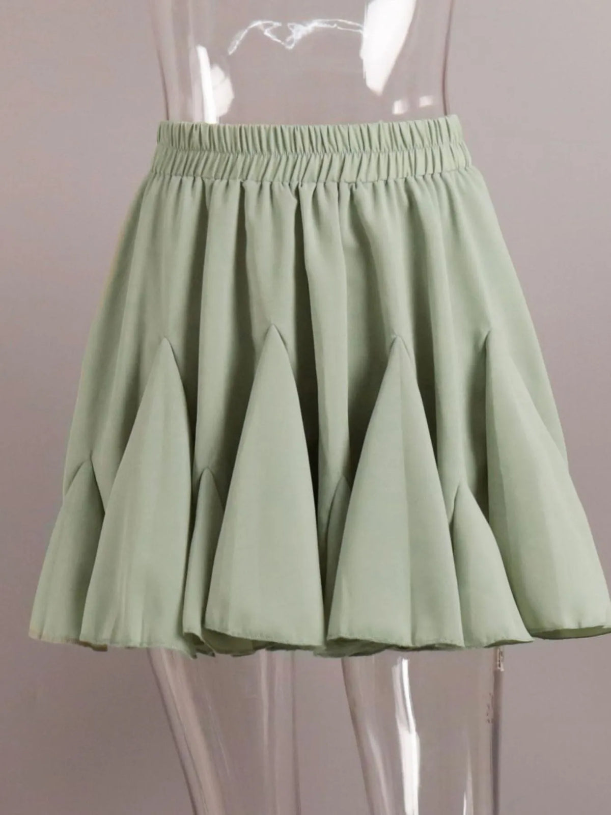 Elastic Waist Ruffled Hem Skirt