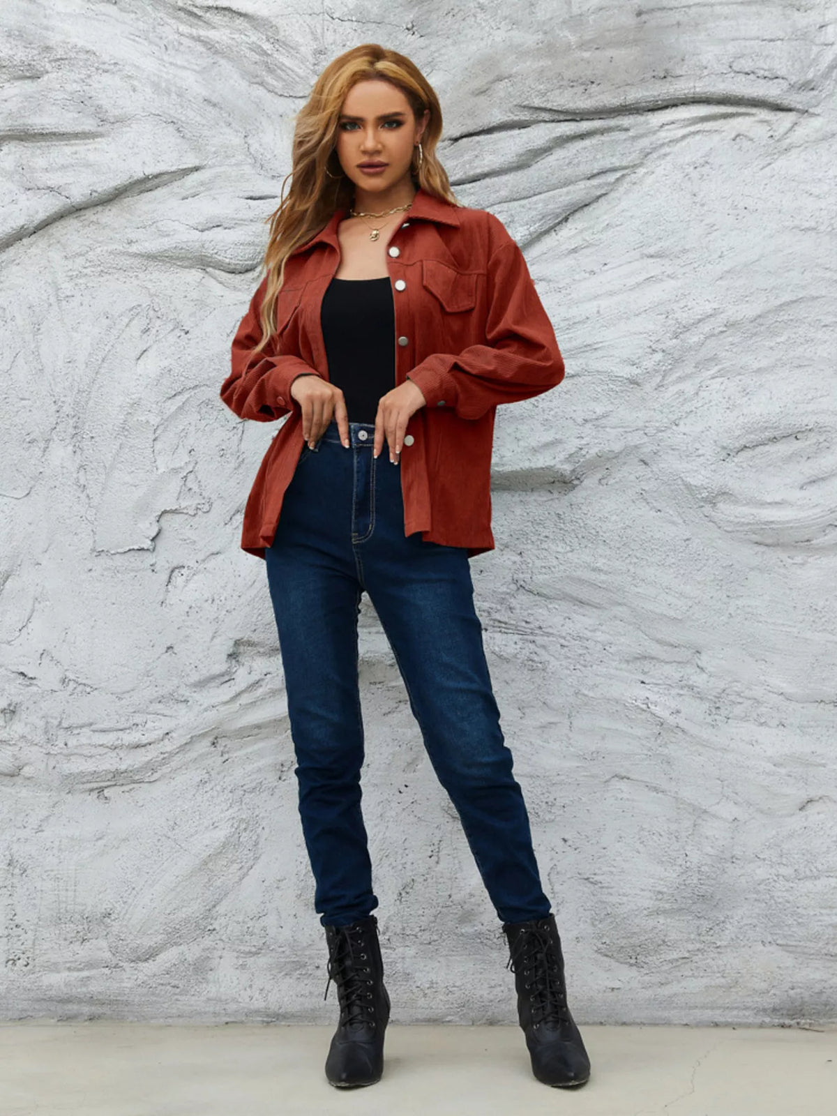 Casual Corduroy Button-Down Jacket