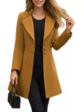 Full Size Single-Breasted Long Sleeve Overcoat Plus Size