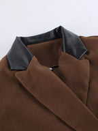 Double-Breasted Blazer & Asymmetrical Skirt Set