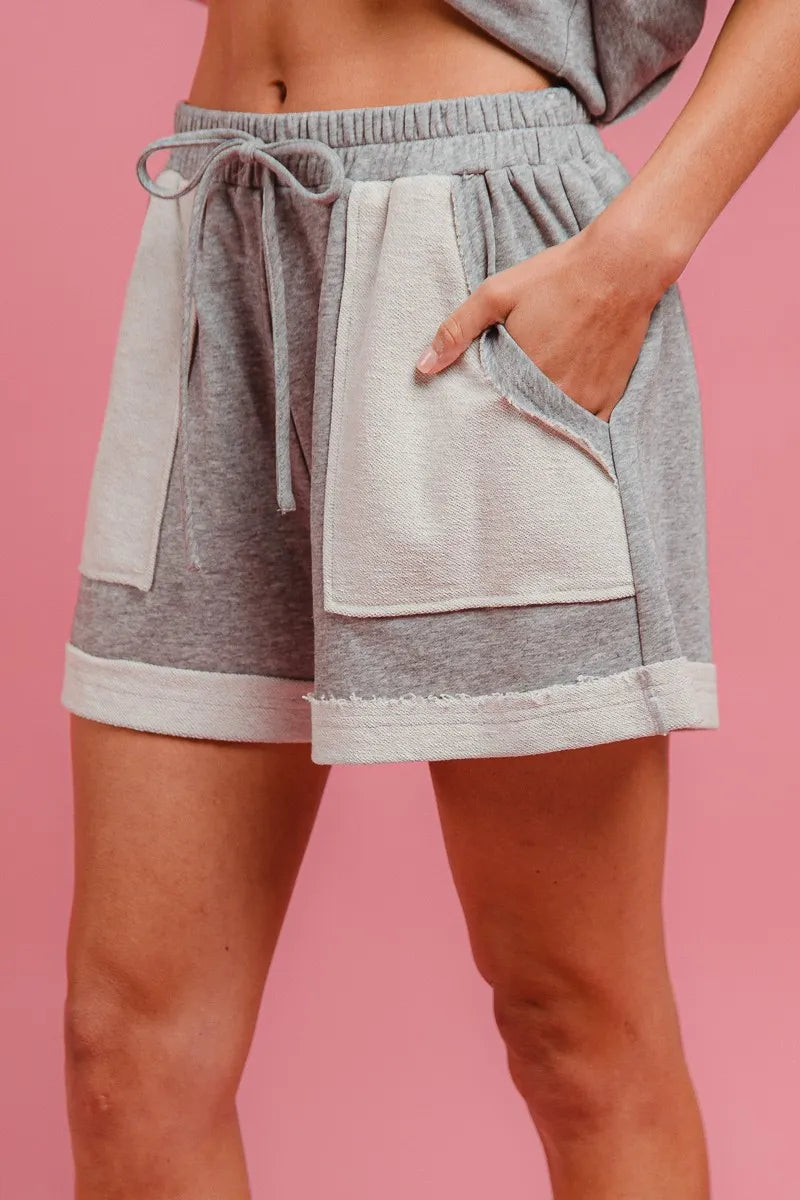 BiBi French Terry Knit Shorts with Side Pocket