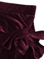 Side Tied Velvet Skirt