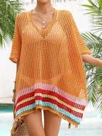 Crochet V-Neck Cover-Up Dress